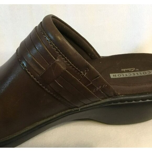 Collection by Clarks Mules Women's Size 8 Brown Leather Worn Once All Seasons - Picture 7 of 12